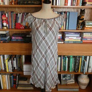 NWT Max Studio London Casual Plaid Shift Dress